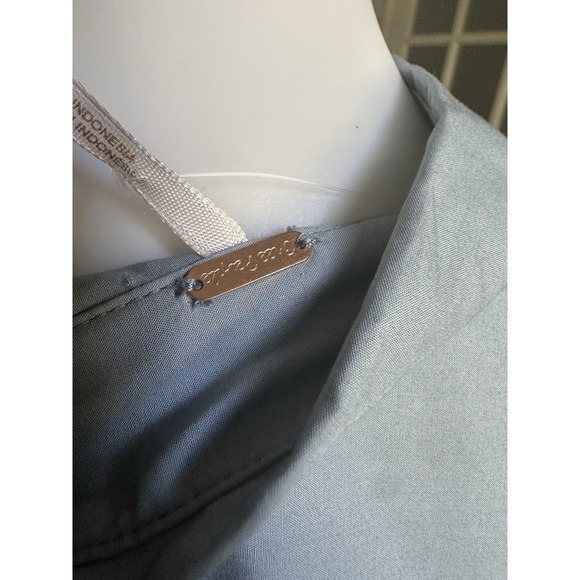 FREE PEOPLE Blue 100% Cotton Brown Eyed Girl Top Poplin Blouse Size S $88 NEW - Picture 7 of 8